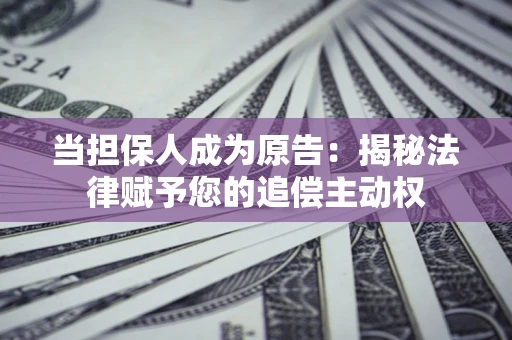 北京当担保人成为原告:揭秘法律赋予您的追偿主动权 北京当担保人成为原告:揭秘法律赋予您的追偿主动权